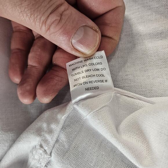 Steve Harvey Collection Shirt Mens 2XL White Linen Blend Short Sleeve Button - Picture 10 of 11